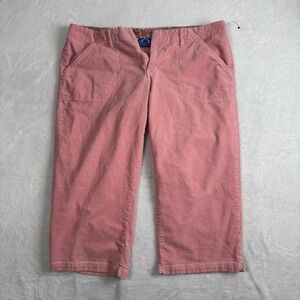 VTG OP Ocean‎ Pacific Pink Corduroy Pants Floral Women's Size 13 Capris